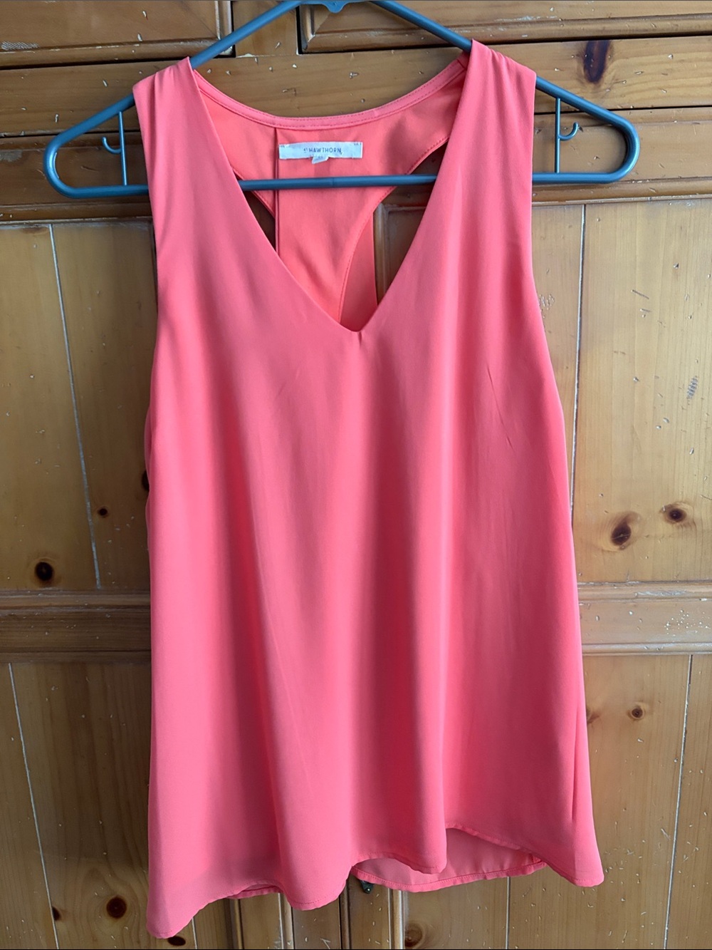 41 Hawthorn Coral-Red Sleeveless Blouse
